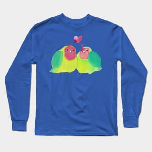 Cute Watercolor Love Birds Long Sleeve T-Shirt